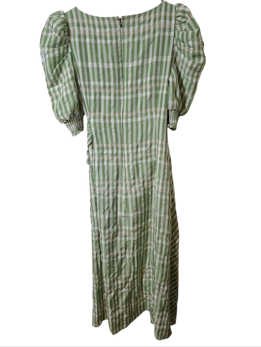 Cinq A Sept Gia Kacey Printed Faux Wrap Dress In Green And White  Size 6 - Picture 5 of 5